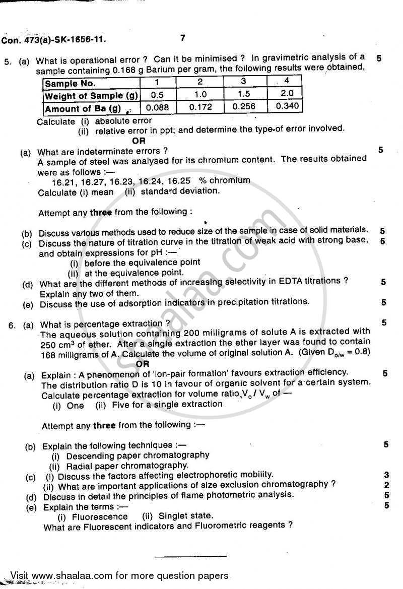 Organic And Analytical Chemistry 3 Units 2010 2011 B Sc Chemistry 3