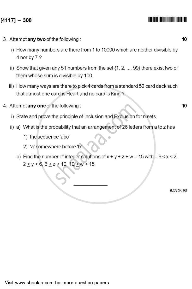 Combinatorics B Sc Mathematics Semester Tybsc Question