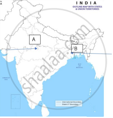 On the given political map of India, locate and label the following ...