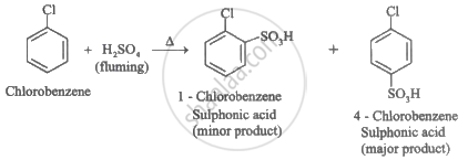 What is the major product obtained in the sulphonation of chlorobenzene ...