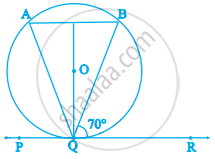 In figure, if PQR is the tangent to a circle at Q whose centre is O, AB ...