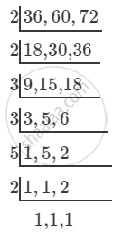 Find the LCM of the numbers given below:36, 60, 72 - Mathematics ...