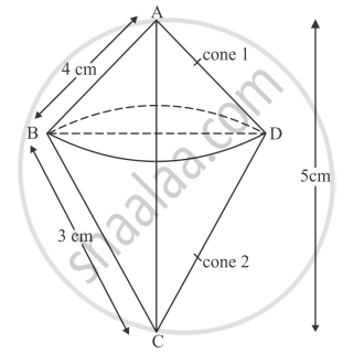 a right angled triangle with sides 3 and 4 is revolved