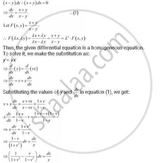 Show That The Given Differential Equation Is Homogeneous And Solve Each