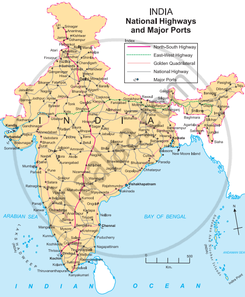 Look at the transport maps of India given in fig and answer the ...