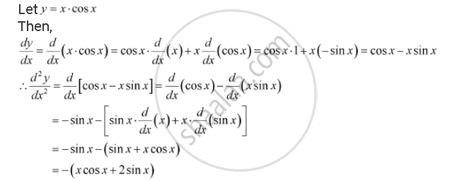 Find The Second Order Derivatives Of The Function X Cos X