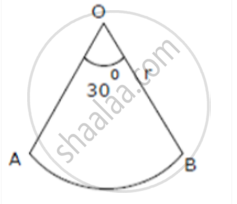 A pendulum swings through an angle of 30∘ and describes an arc 8.8 cm ...