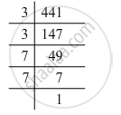 using prime factorization method find the square root of 441