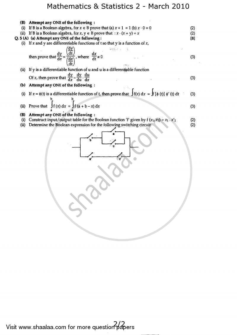 mathematics-and-statistics-2-2009-2010-hsc-science-general-12th