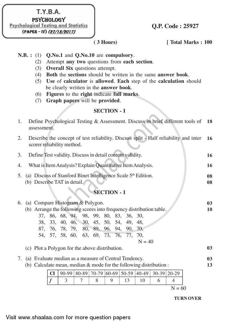 Academic question paper test