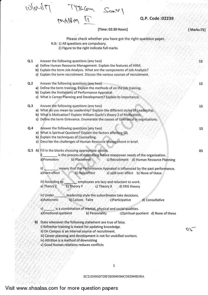 Hr management term papers