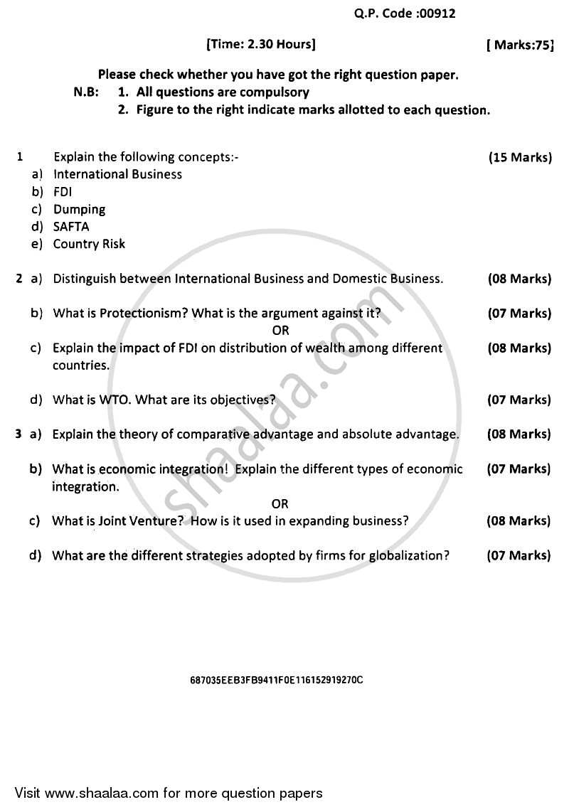 Paper on international business