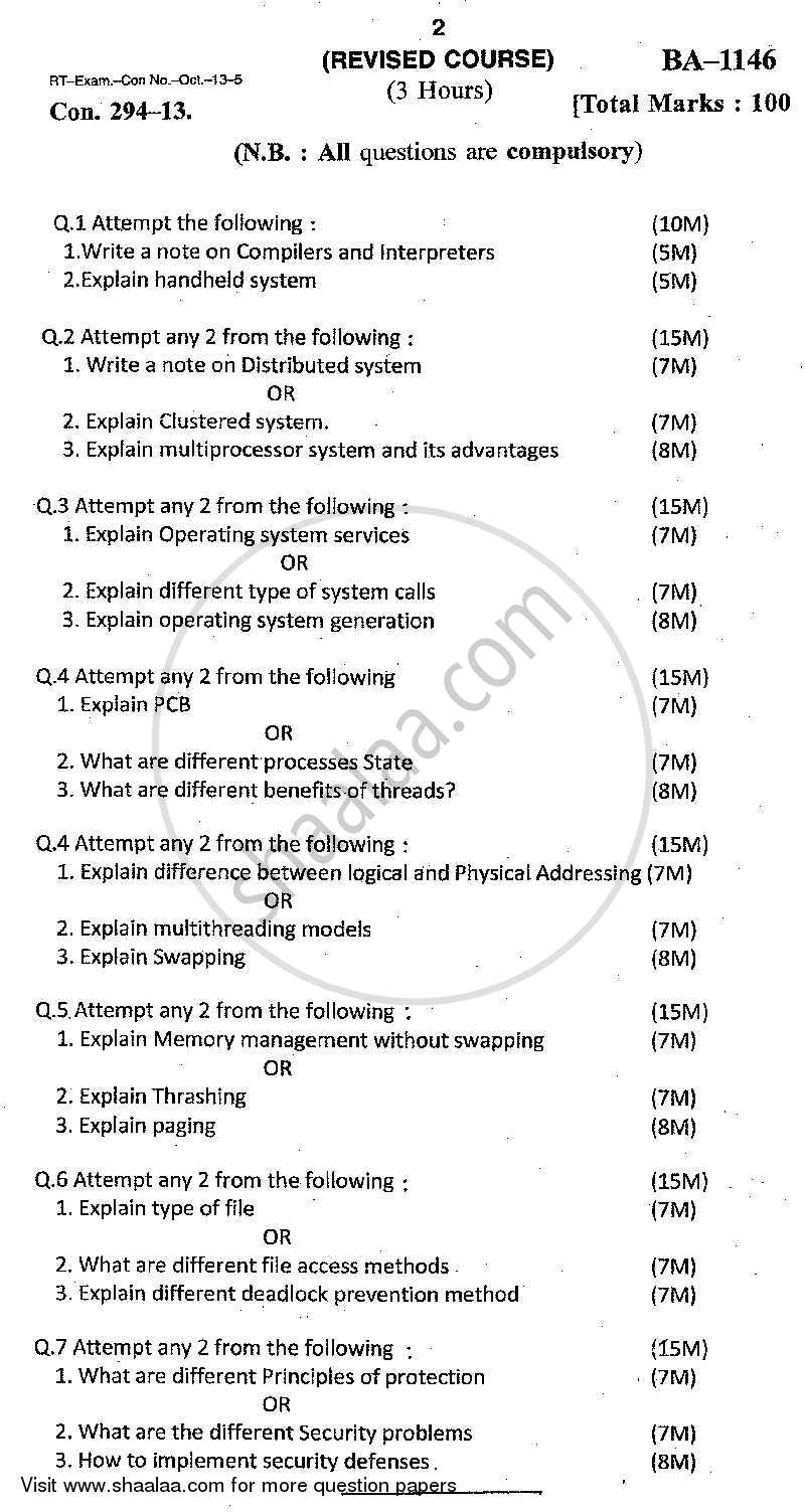 Paper on operating system