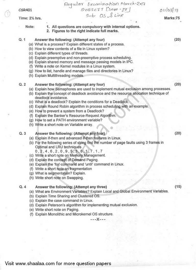 Iit operating system question papers