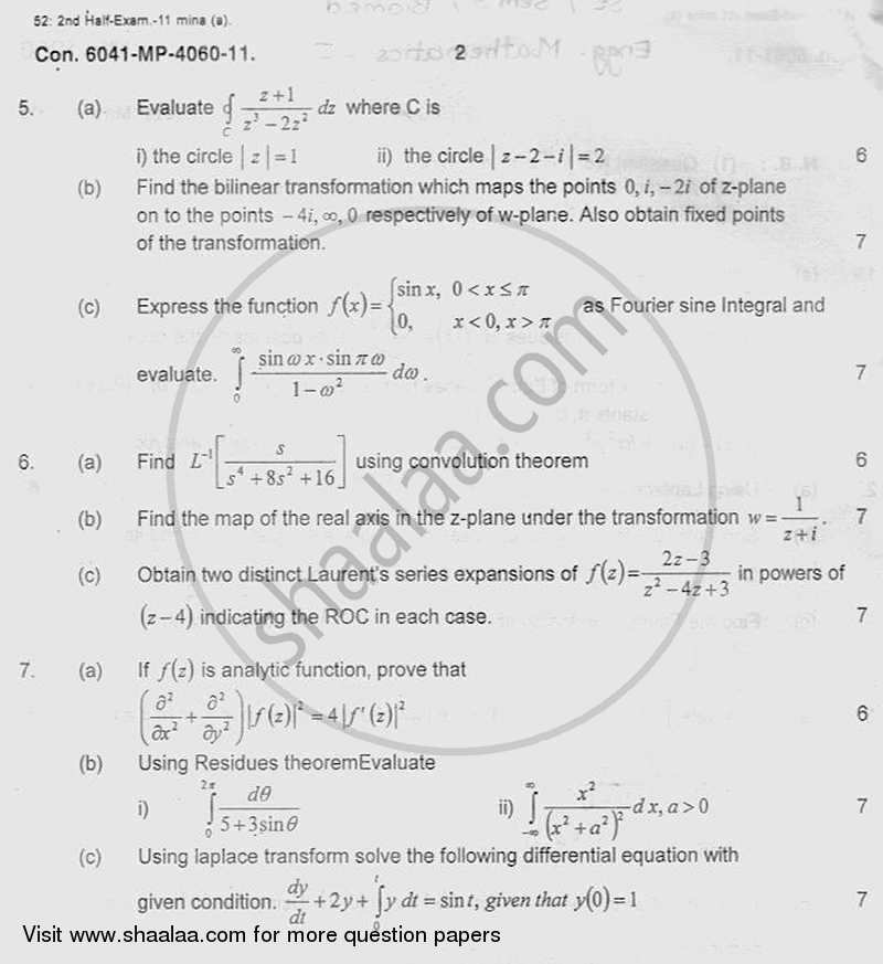 Applied Mathematics 3 2011-2012 BE Electrical Engineering Semester 3 ...