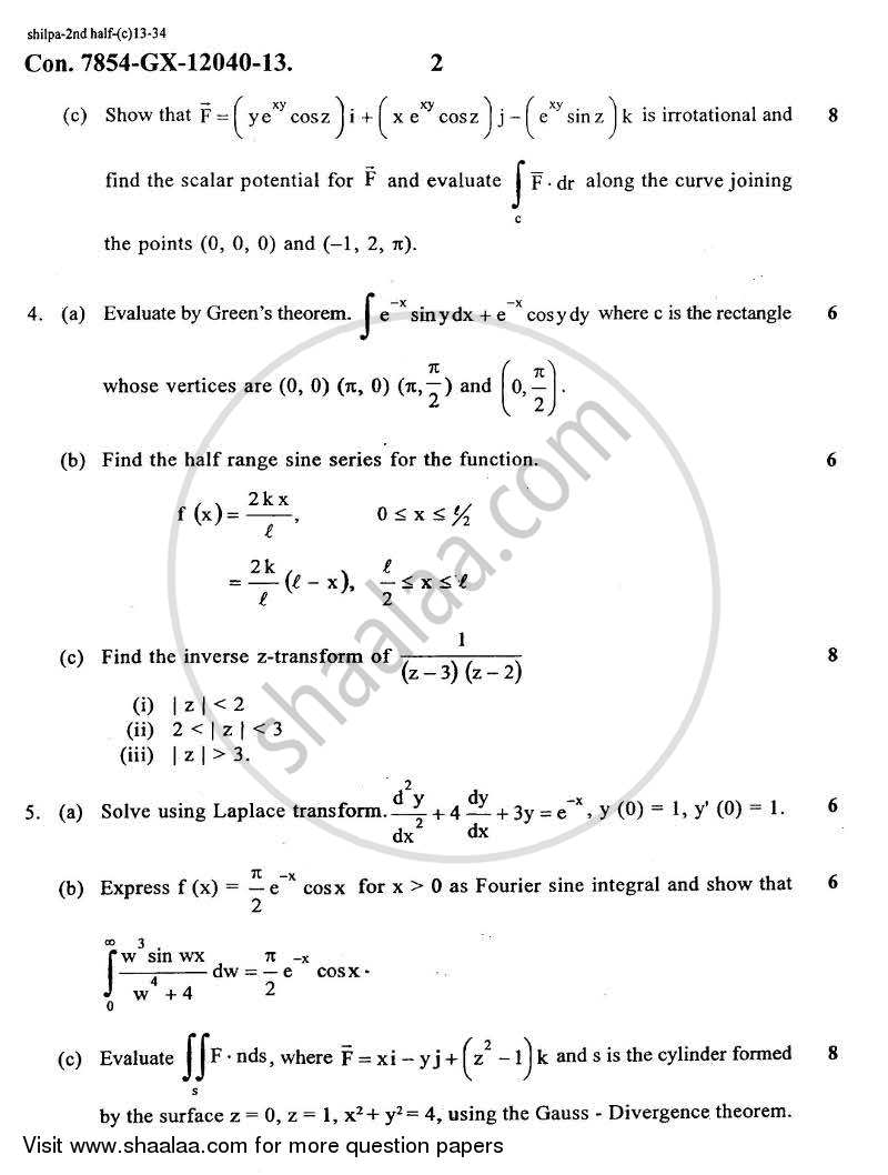 Applied Mathematics 3 2013-2014 BE Computer Engineering Semester 3 (SE ...