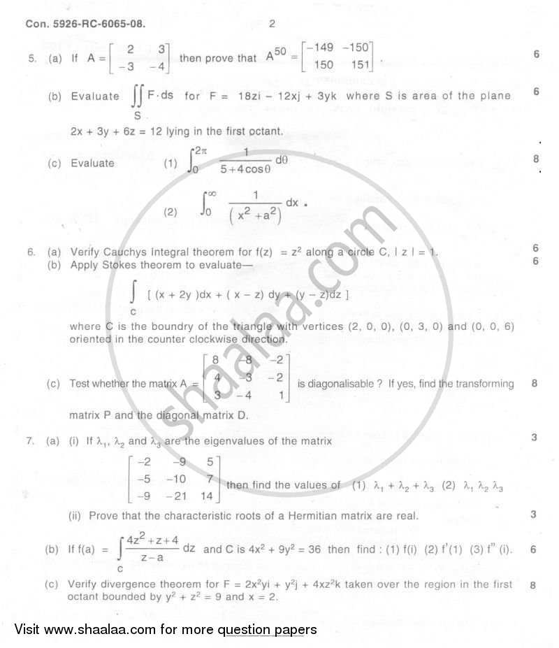 Applied Mathematics 4 2008-2009 BE Electrical Engineering Semester 4 ...