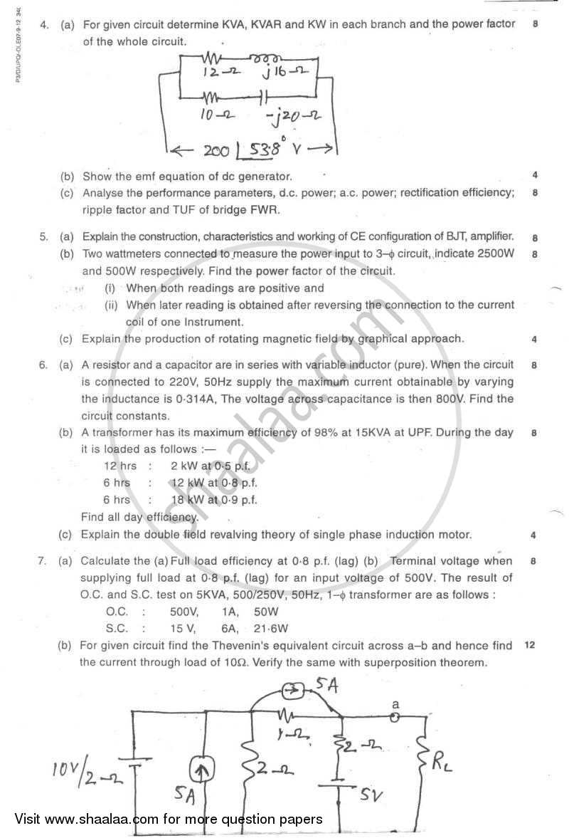 Basic Electrical And Electronics Engineering 2007 2008 Be Civil Engineering Semester 1 Fe First