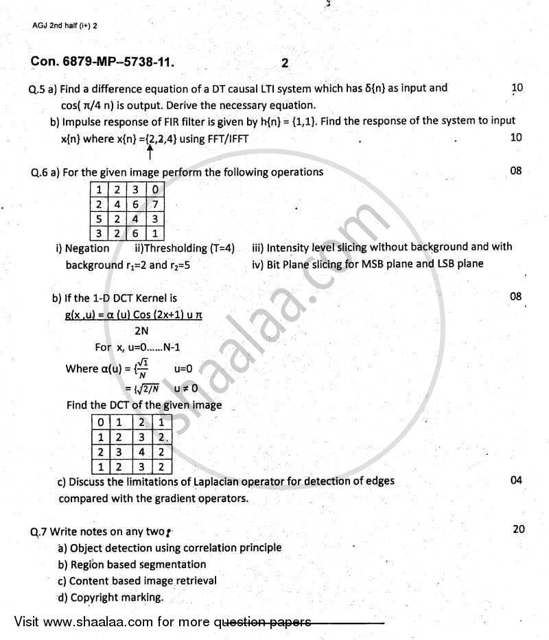 Digital Signal and Image Processing 2011-2012 BE Computer Engineering ...