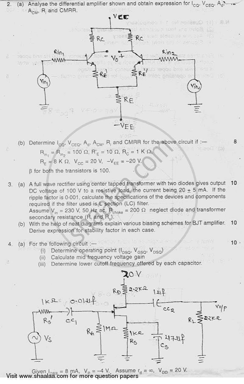 Electronic Circuit Analysis And Design 1 2011-2012 BE Biomedical ...