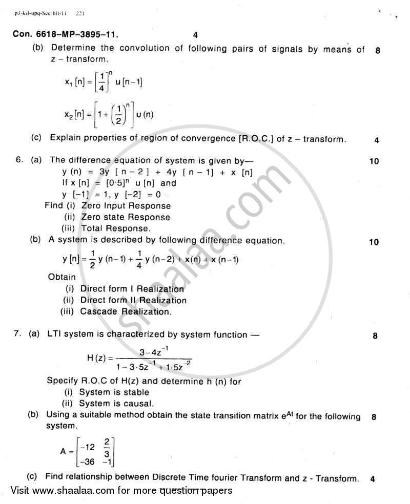 Signals and Systems 2011-2012 BE Electronics and Telecommunication ...