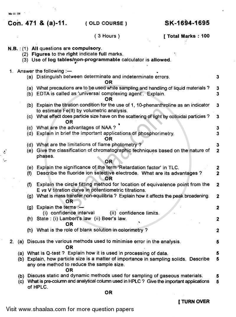 Analytical Chemistry 2010-2011 B.Sc Chemistry Semester 5 (TYBSc ...