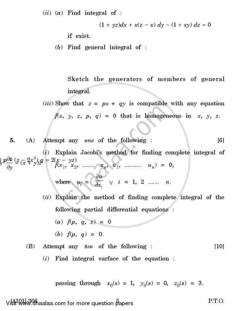 Mathematics Special Paper 4- Ordinary Differential Equations and ...