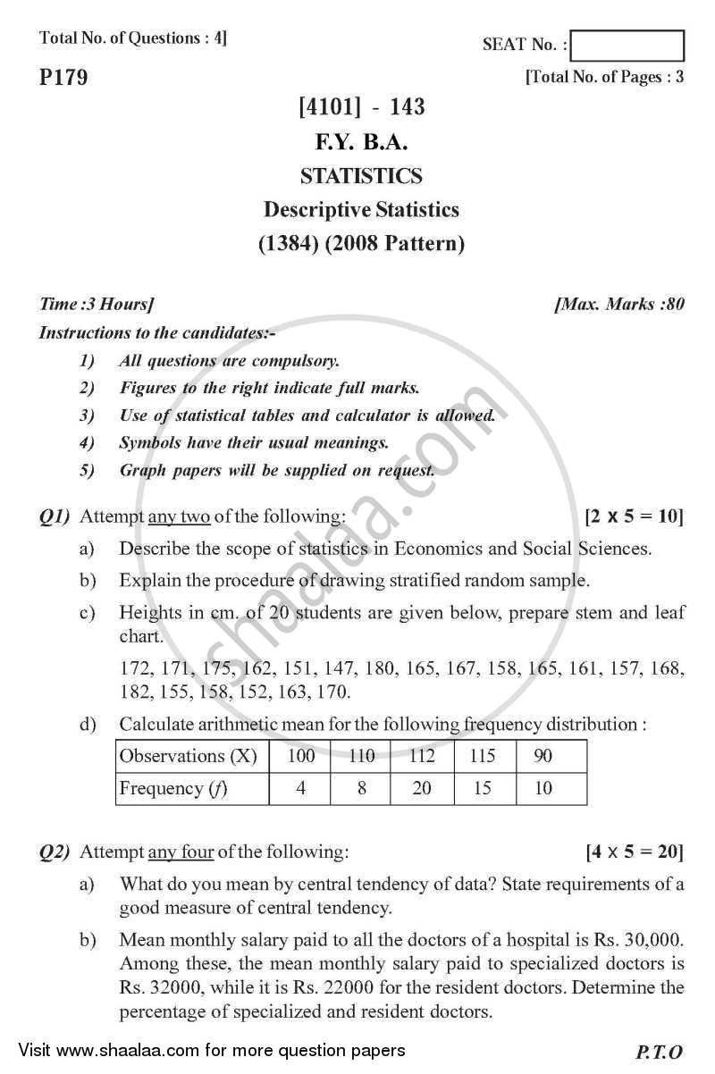 research and statistics question paper pdf