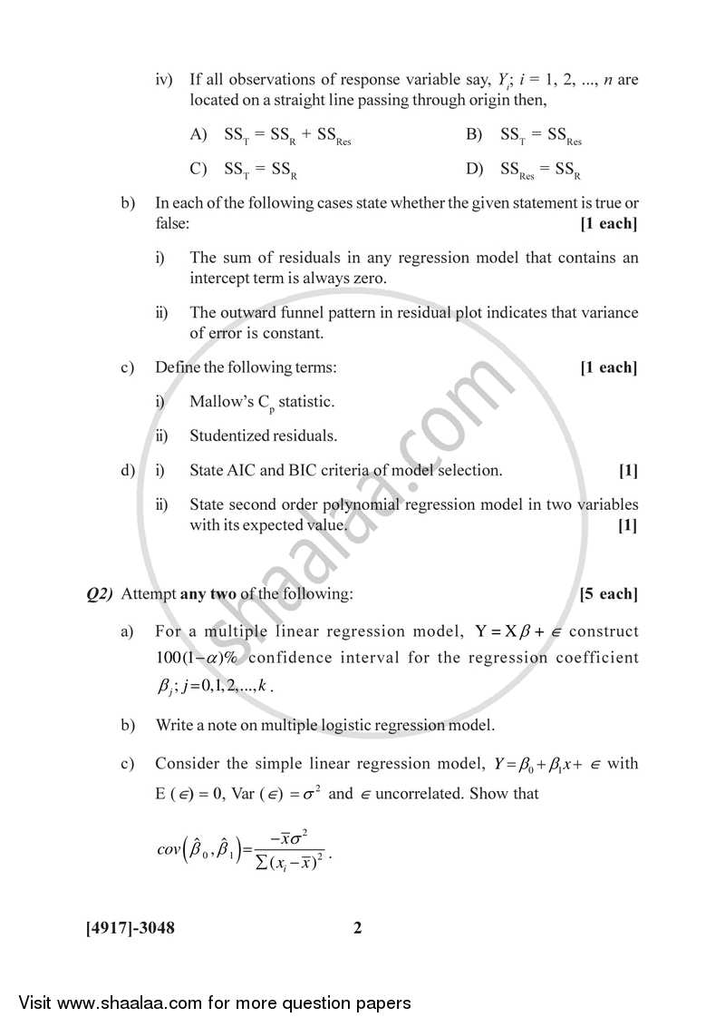 Introduction to Regression Analysis 2015-2016 B.Sc Statistics Semester ...