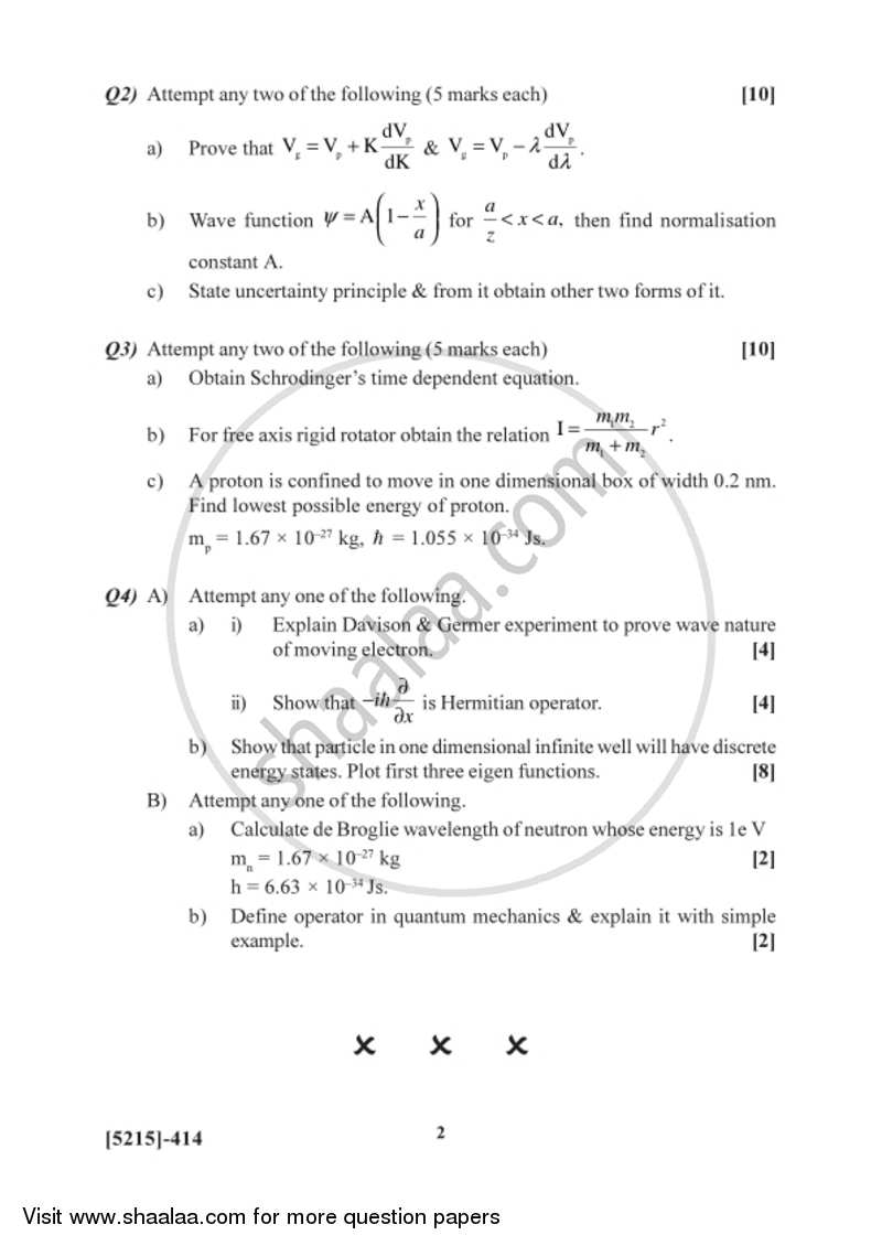 Quantum Mechanics 2017-2018 B.Sc Physics Semester 6 (TYBSc) 2013 ...